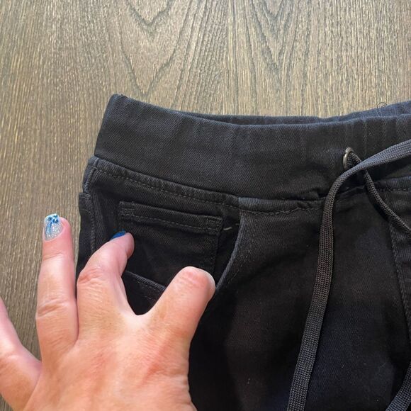 NWOT Guess Black Distressed Denim Shorts Drawstring Size M - Picture 7 of 10